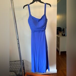 HALARA Vibrant Blue Backless Dress